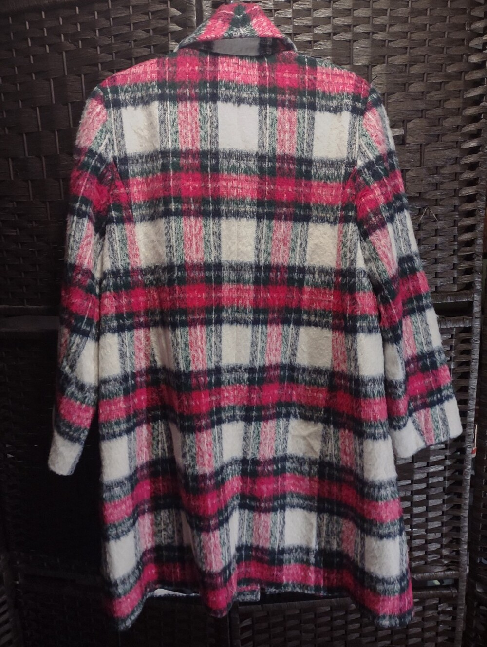 Talbots Brushed Plaid Wool Blend Pea Coat Women's Size 16 - Picture 2 of 4